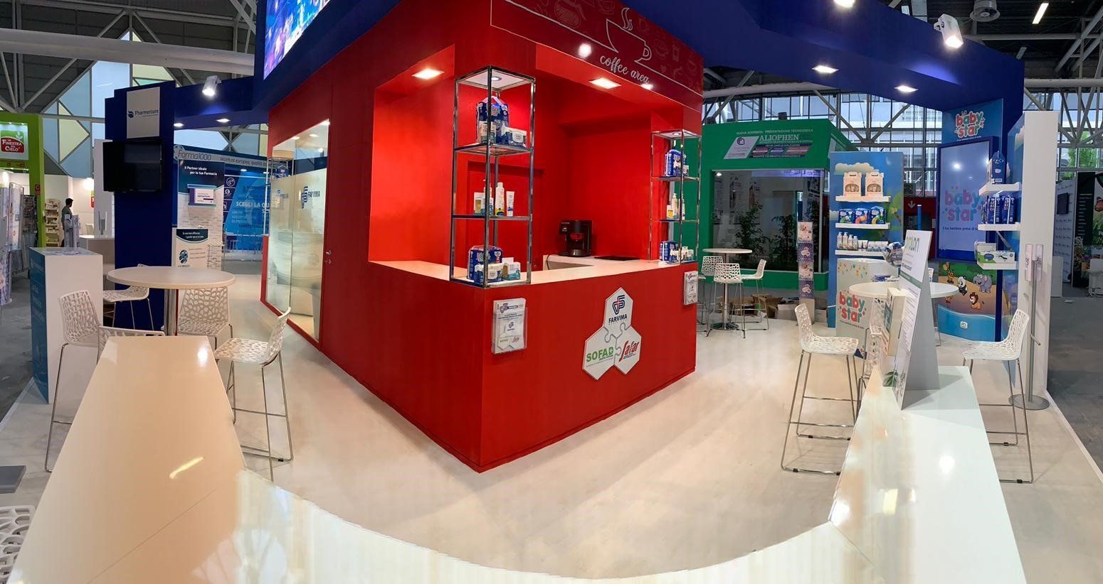 Cosmofarma Bologna fiera del mondo della farmacia. Allestimenti Cusano Stand