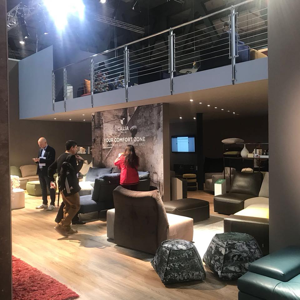 Stand Calia Italia Salone del Mobile Milano, stand allestito da Cusano Stand