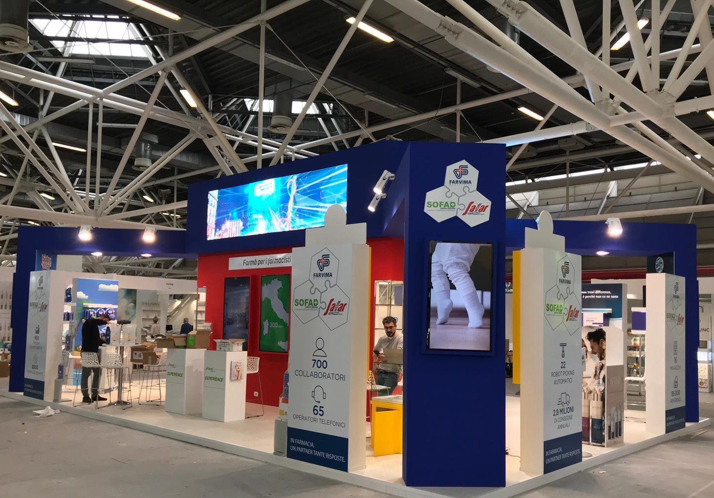 Cosmofarma Bologna fiera del mondo della farmacia. Allestimenti Cusano Stand