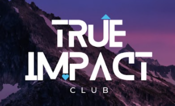 A true impact club logo with mountains in the background