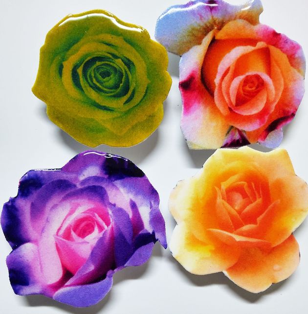 Rose Magnets #1  set of 4