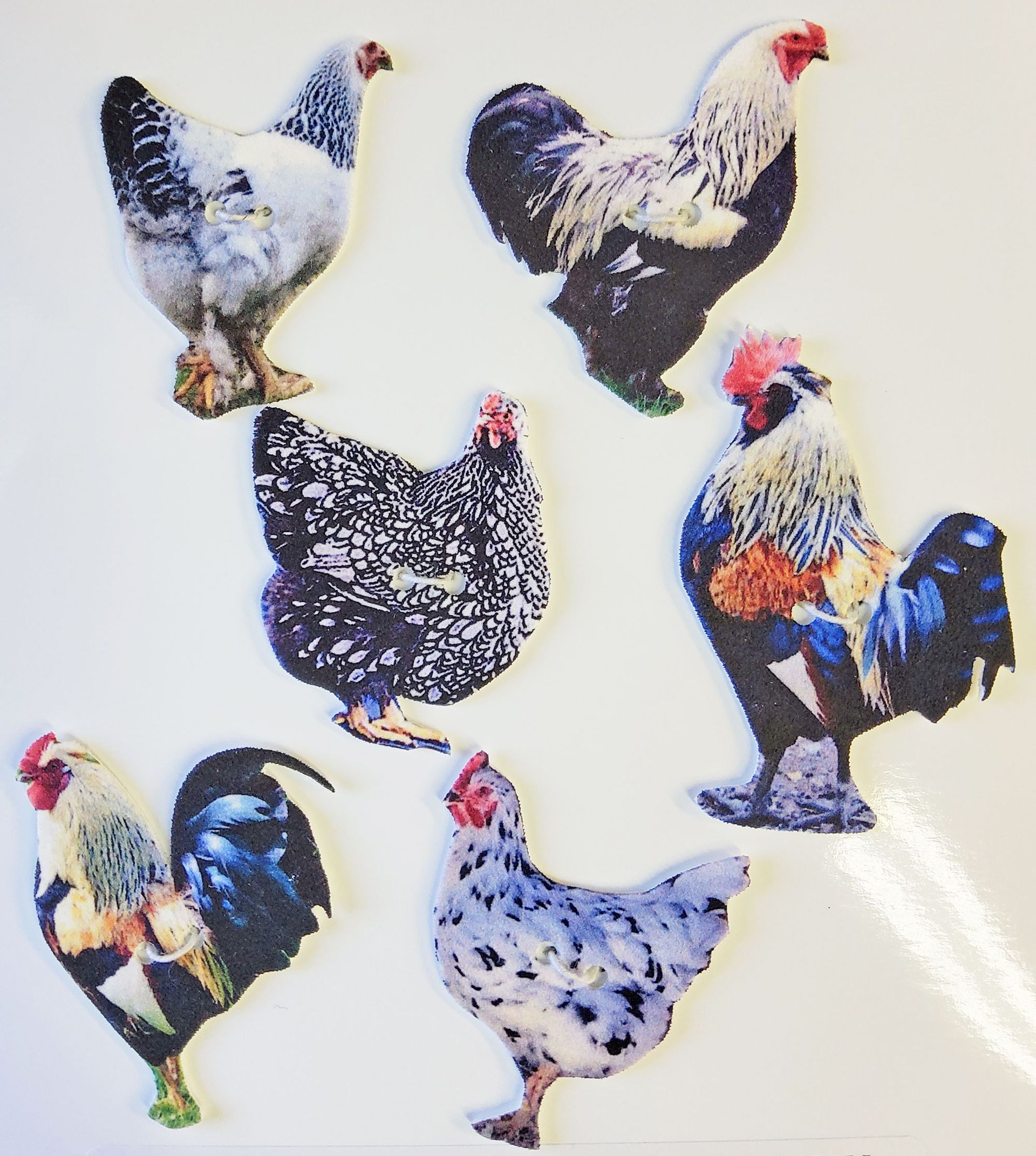 Rooster buttons #1 set of 8