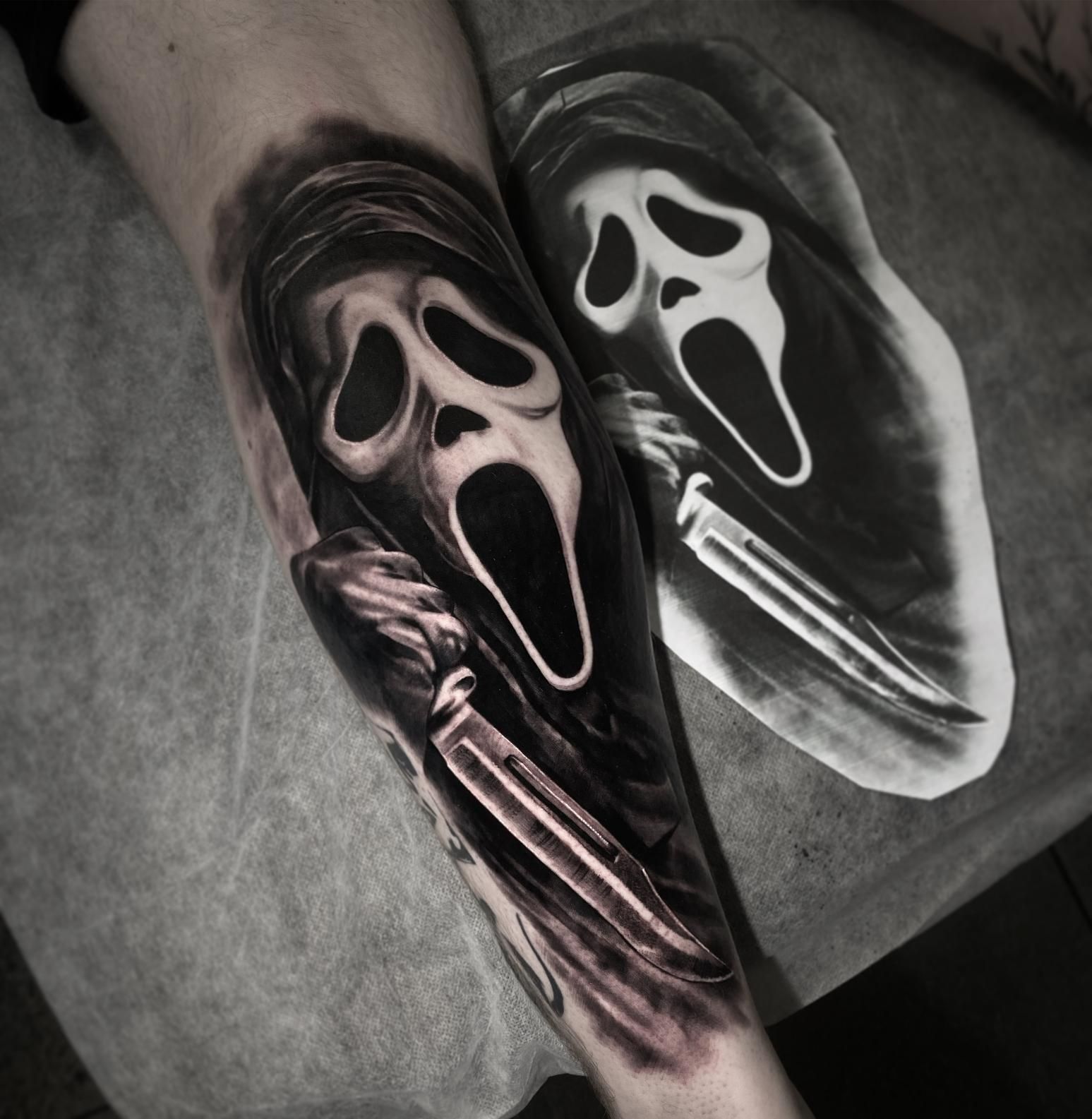A Person Has a Scream Tattoo on Their Arm — Gallery Tattoo in Medowie, NSW