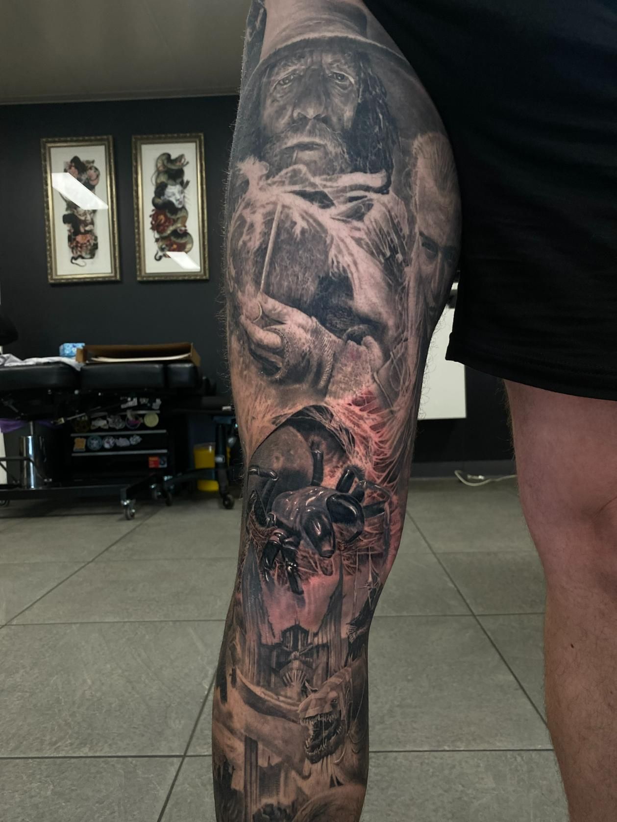 A Man Has a Tattoo on His Leg of a Soldier — Gallery Tattoo in Medowie, NSW