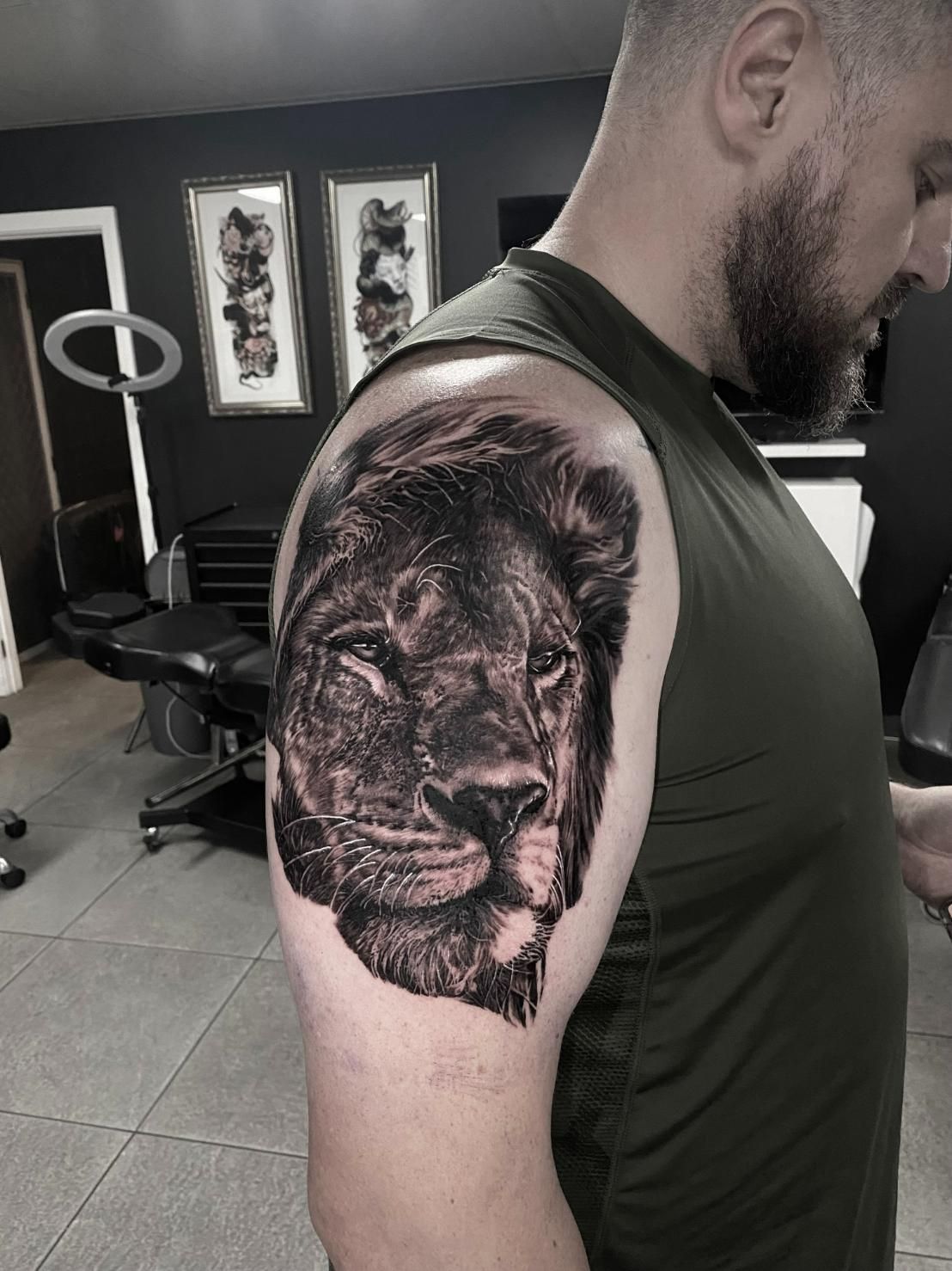 A Man Has a Tattoo on His Leg of a Soldier — Gallery Tattoo in Medowie, NSW