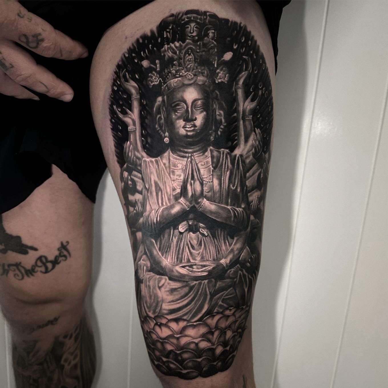 A Detailed Black and Grey Tattoo — Gallery Tattoo in Medowie, NSW
