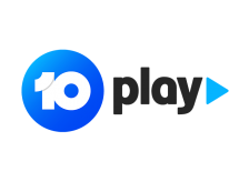 10 play logo: white