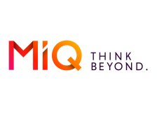 MIQ logo: Red-orange gradient letters MIQ with