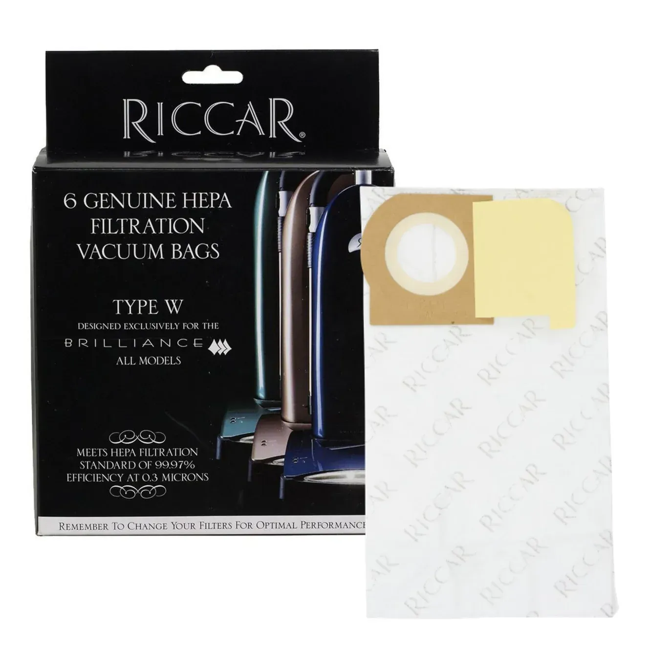 Riccar R30D Charcoal-Lined HEPA Media Bags (6-Pack) — RNH-6