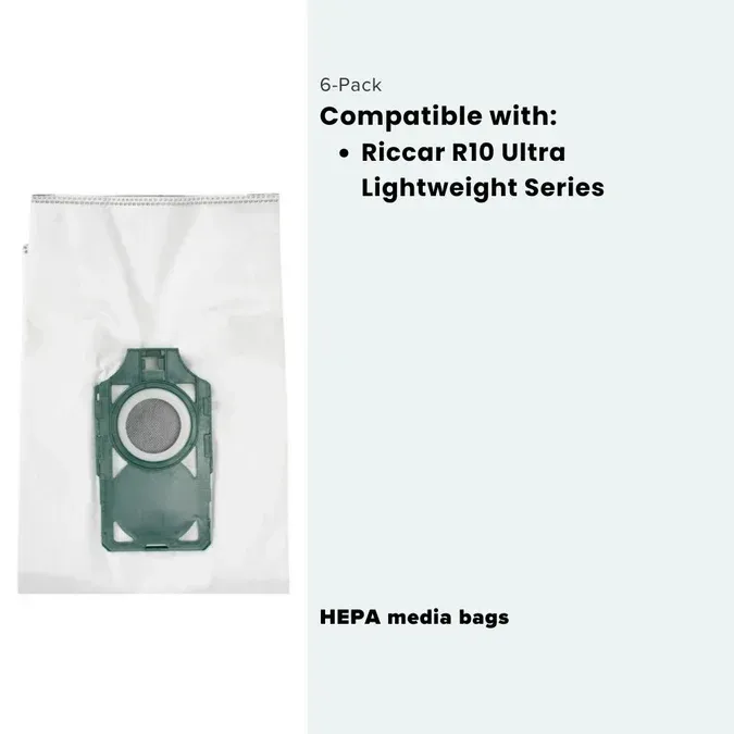 Riccar R10 SupraLite Charcoal-Lined HEPA Bags (6-Pack) — RLHC-6