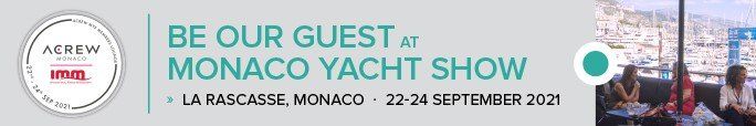 Acrew banner for Monaco Yacht Show 2021