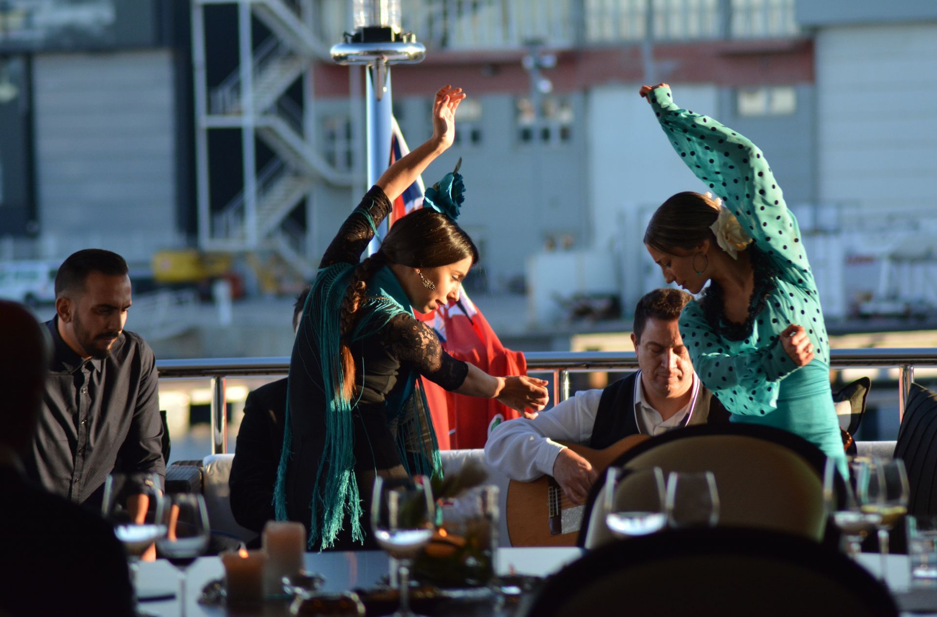 Flamenco dancers in a superyacht