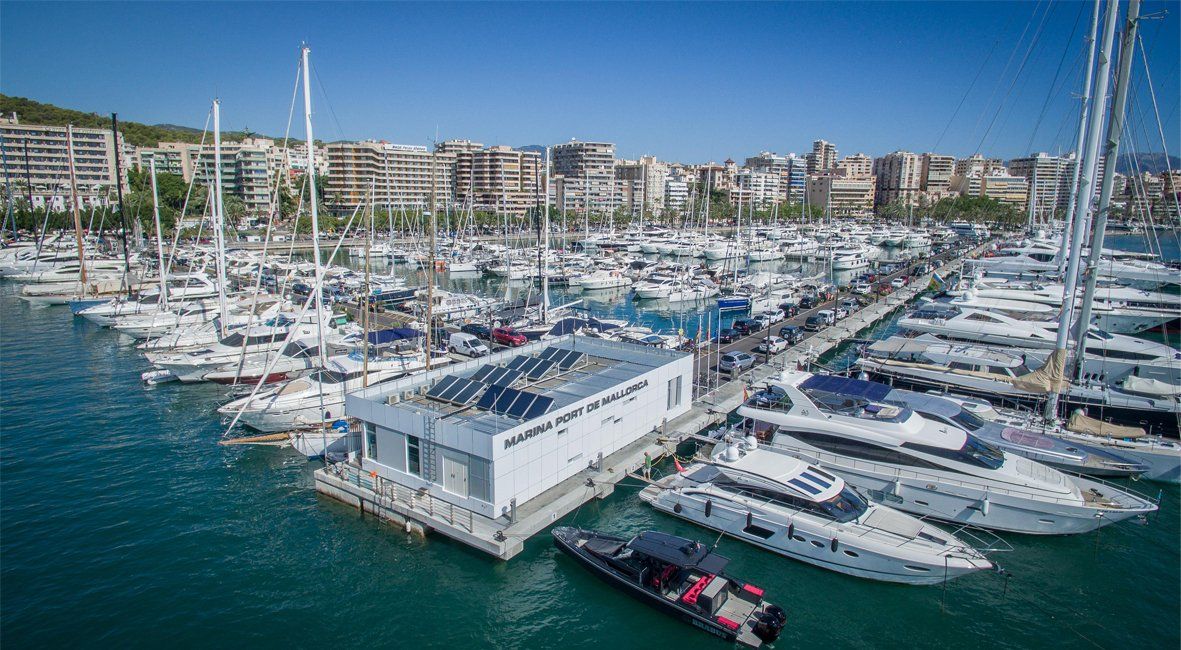 Marina Port de Mallorca with many yachts