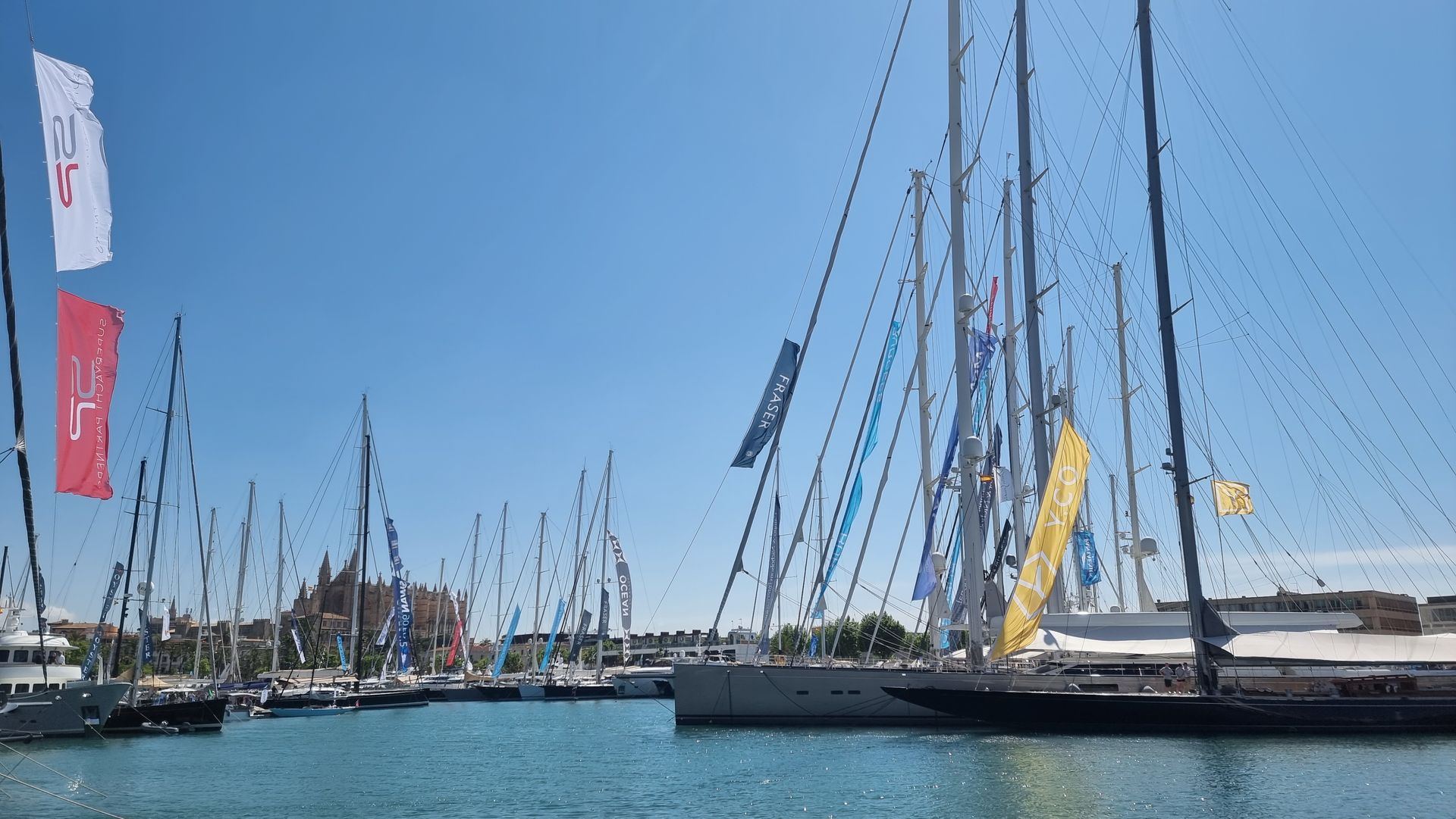 Some vessels in the Palma Superyacht Village 2022