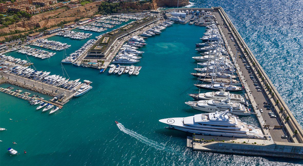 Port Adriano Marina in Mallorca with many yachts