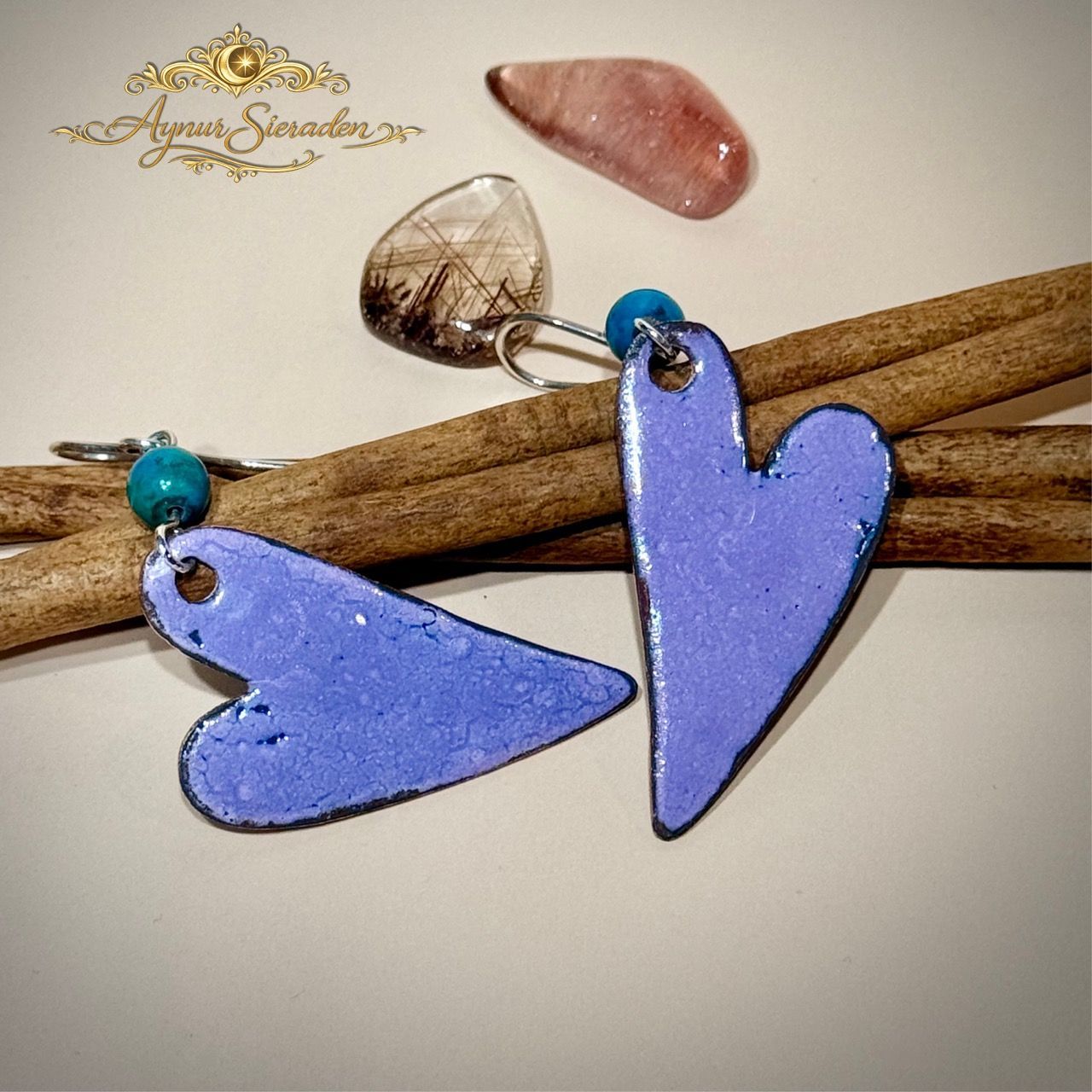 Handgemaakte zilveren hanger van 925 sterling zilver met jaspis en turkoois – uniek ontwerp van Aynur Sieraden