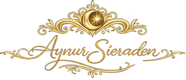 Aynur Sieraden logo – elegante decoratieve grafiek met goudkleurige details