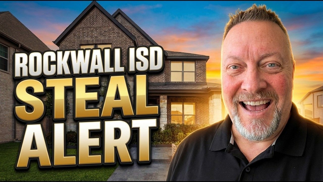 A smiling person stands in front of a house at sunset, with text overlaid that reads: