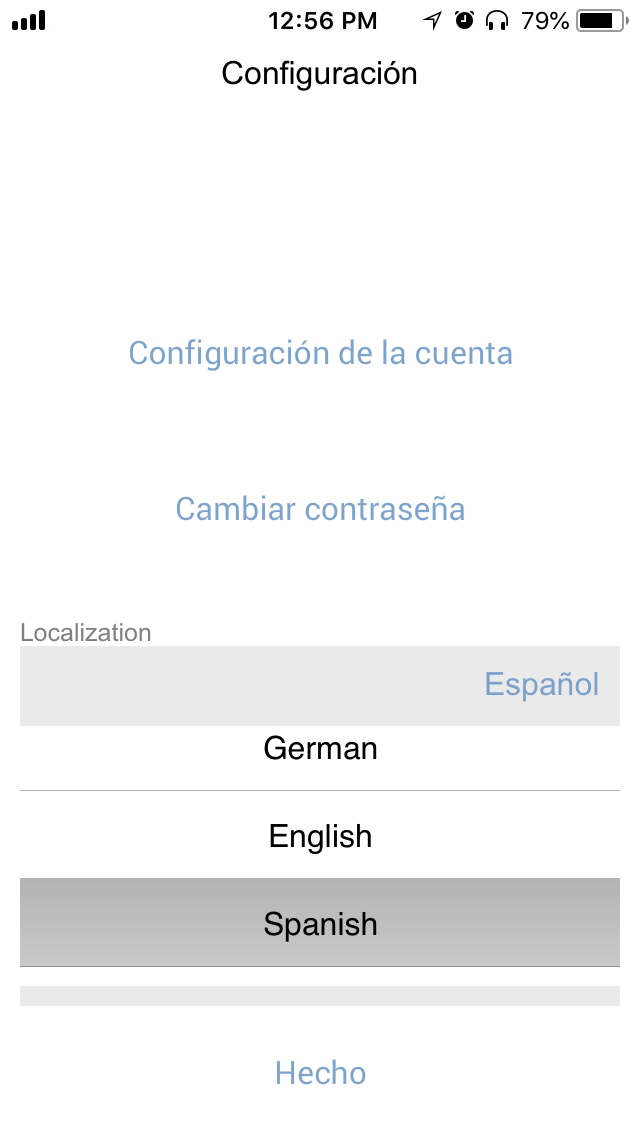 Language settings