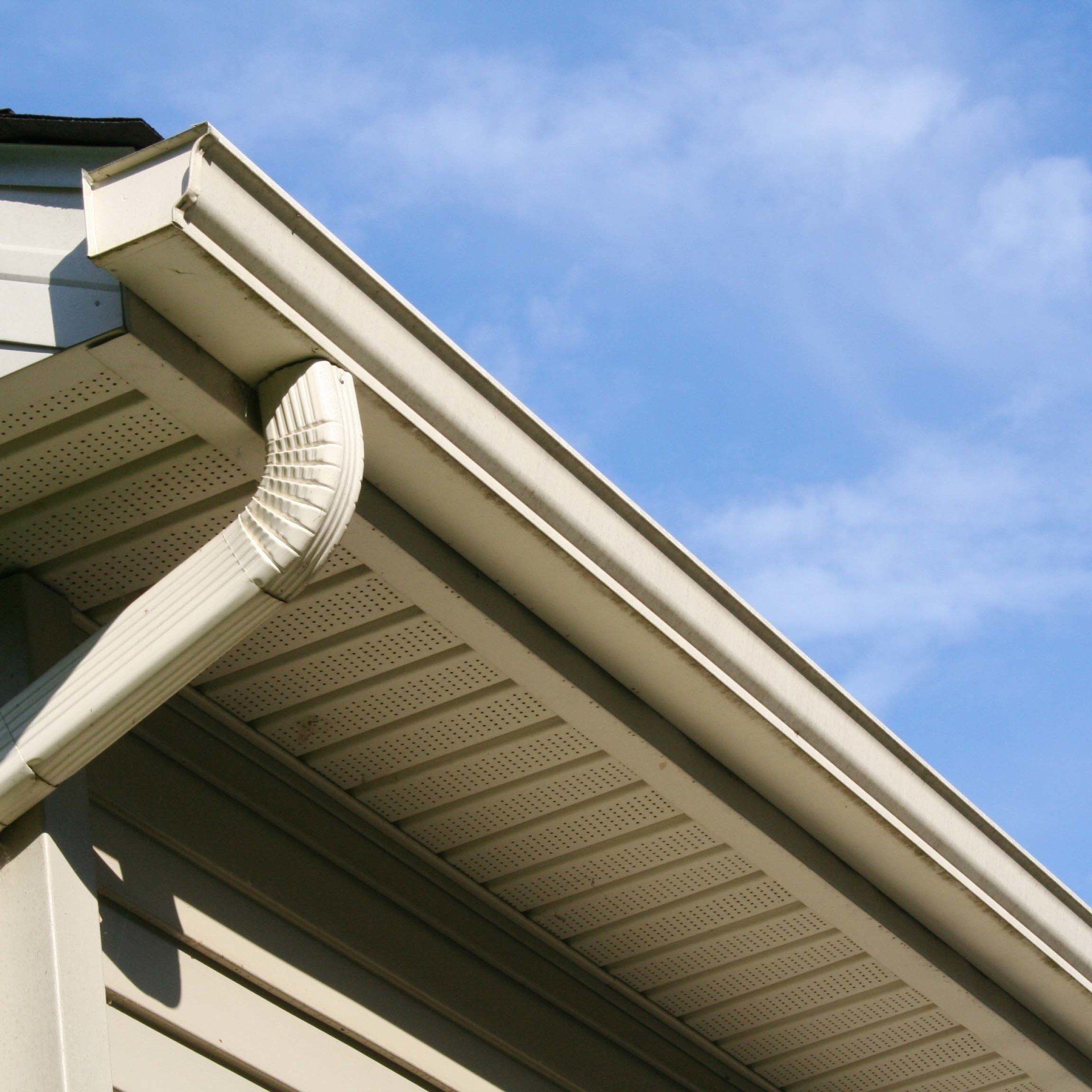 Gutter and Downspout of a House — Newport News, VA — Peninsula Roofing Company Inc.