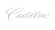 A white cadillac logo on a white background.