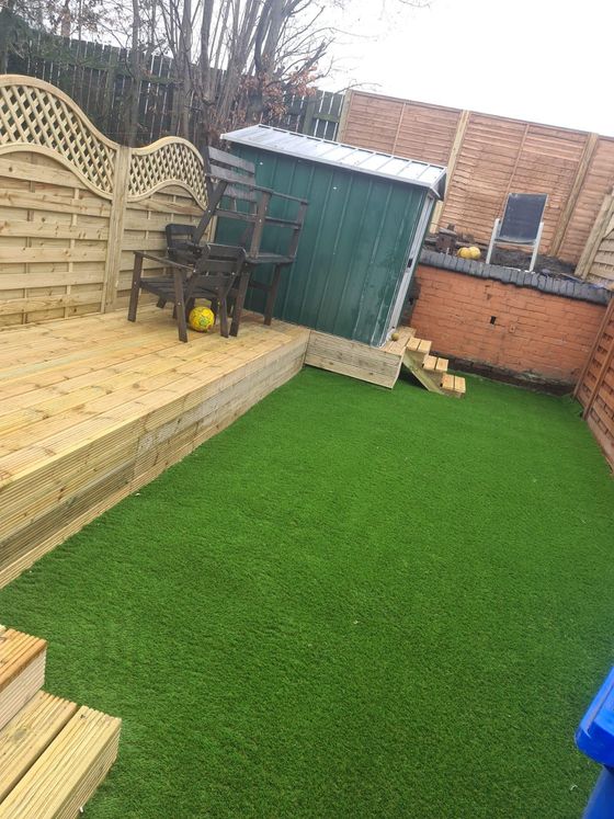 Astroturf and decking fitted in Whirlow Sheffield