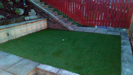 320m2 of artificial grass fitted in Hillfoot Sheffield