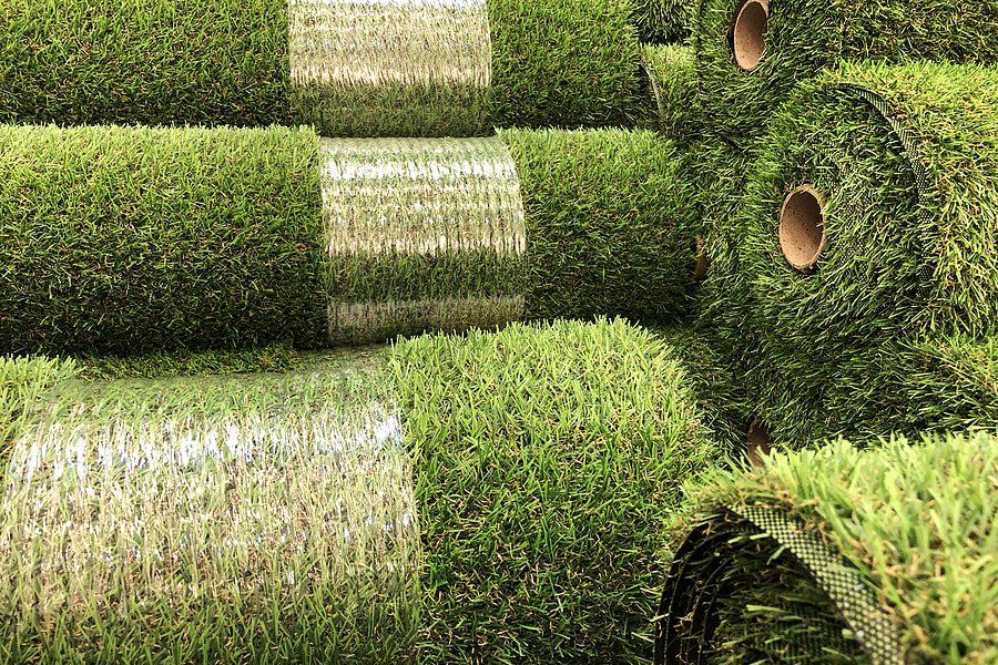 selection of artificial grass rolls