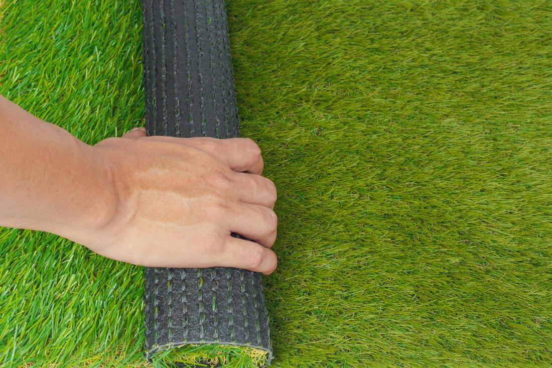 artificial lawn being installed in Sheffield