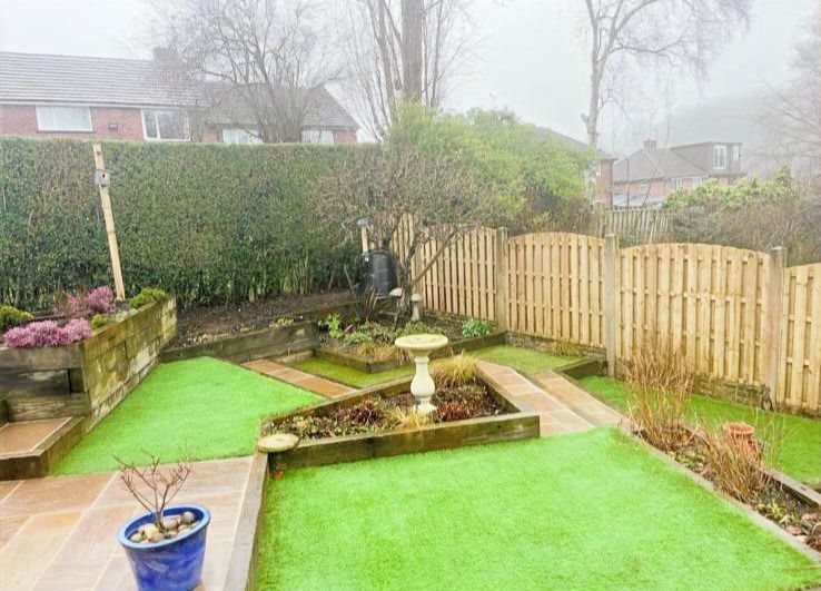 Multi-level artificial grass installation in Carter Knowle, Sheffield