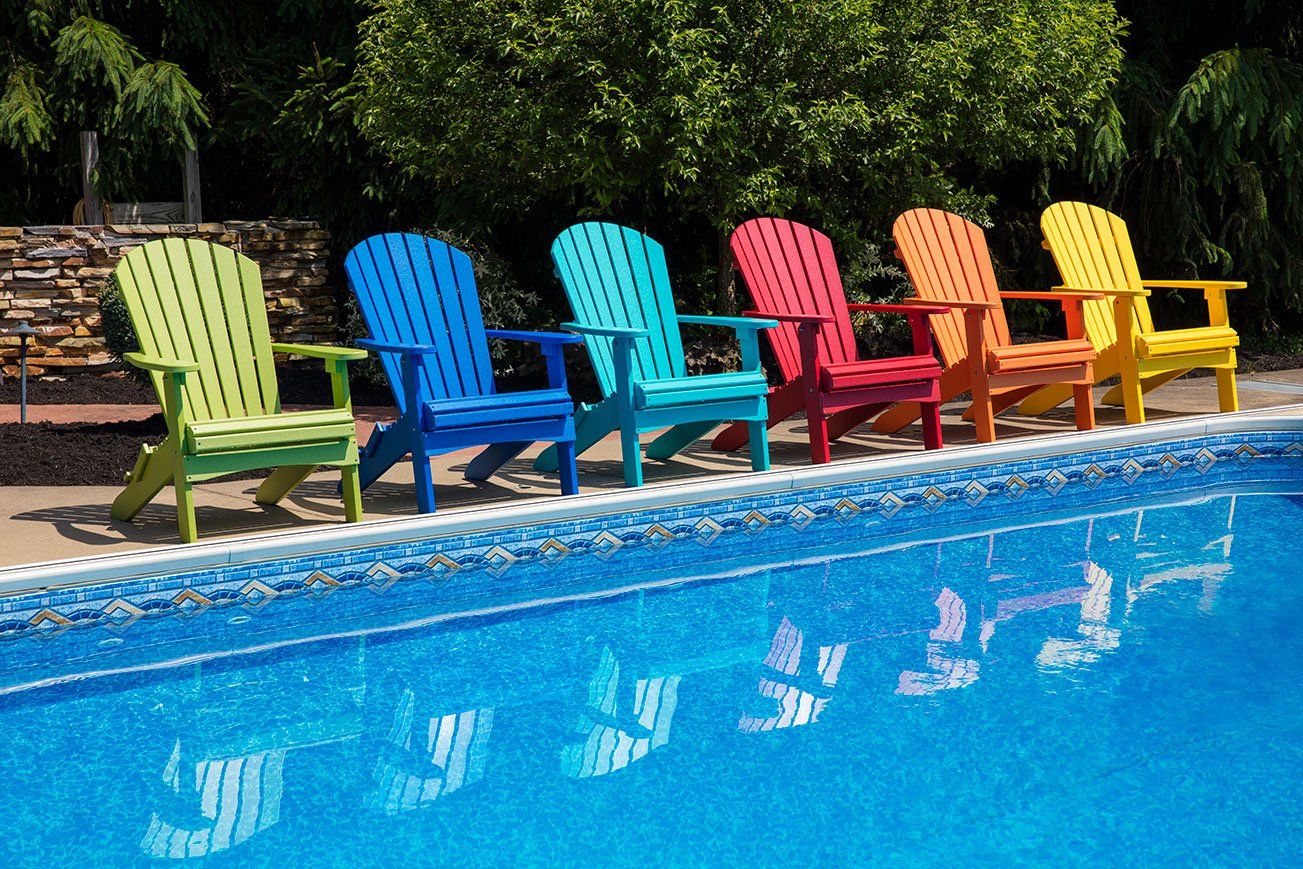 Recycled plastic patio furniture in Delaware backyard