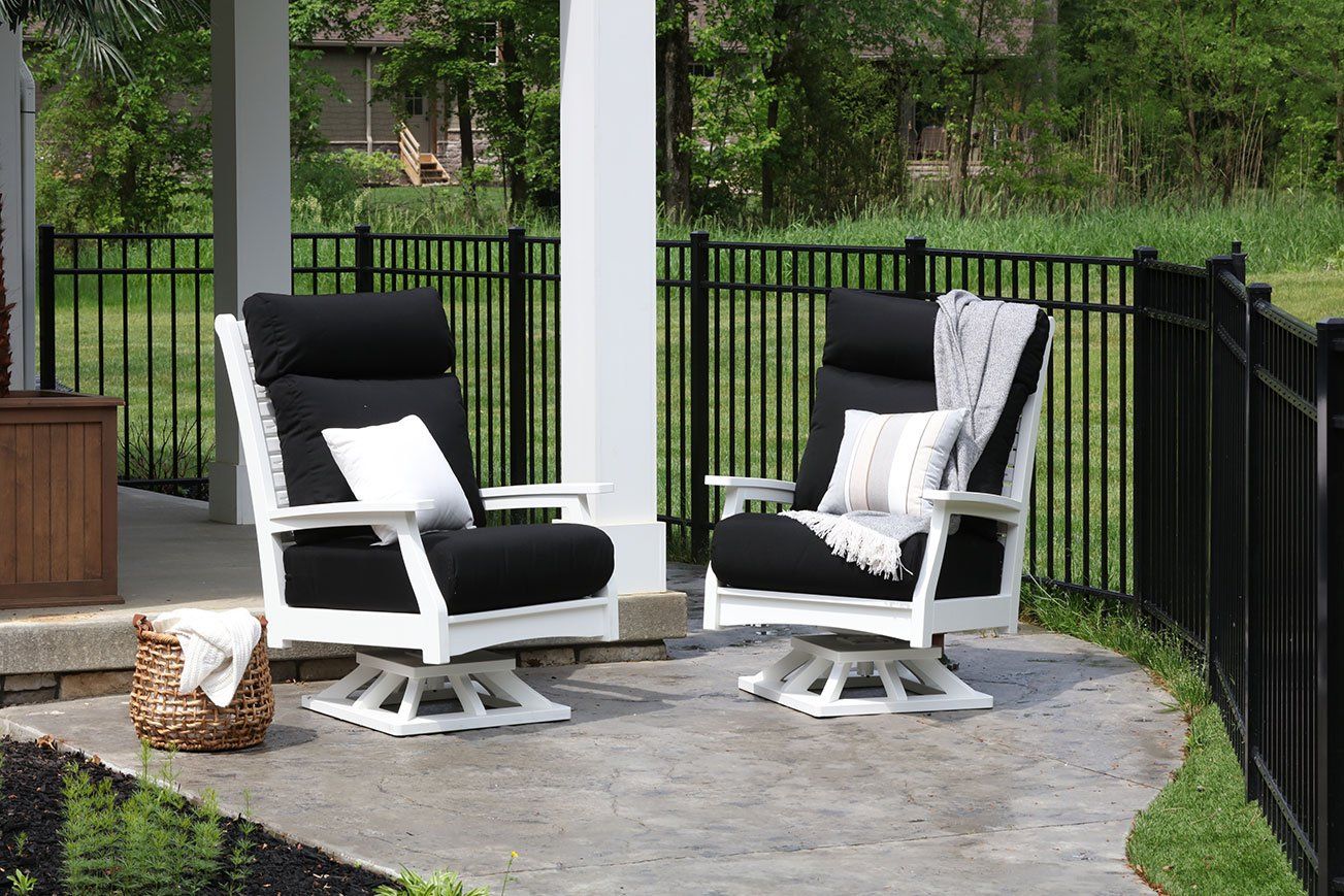 Ohio deep seated poly outdoor furniture swivel gliders