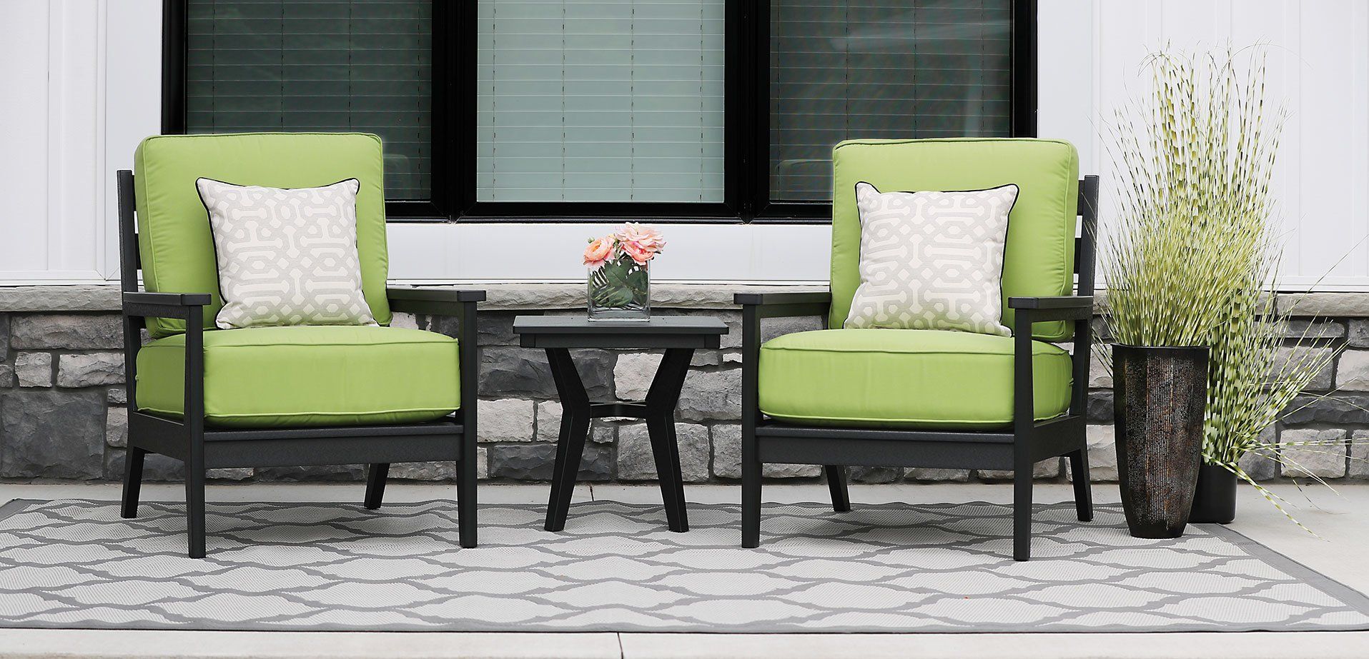 Amish durable poly deep seated lounge chairs in Ohio garden