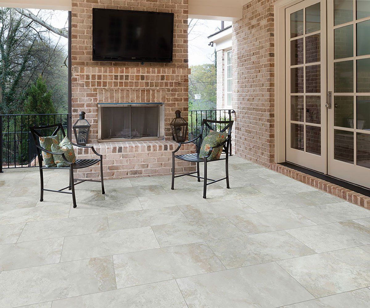 Argento Travertino outdoor porcelain tile pavers ohio