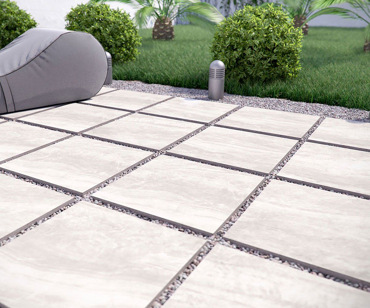Praia Grey outdoor porcelain tile pavers ohio