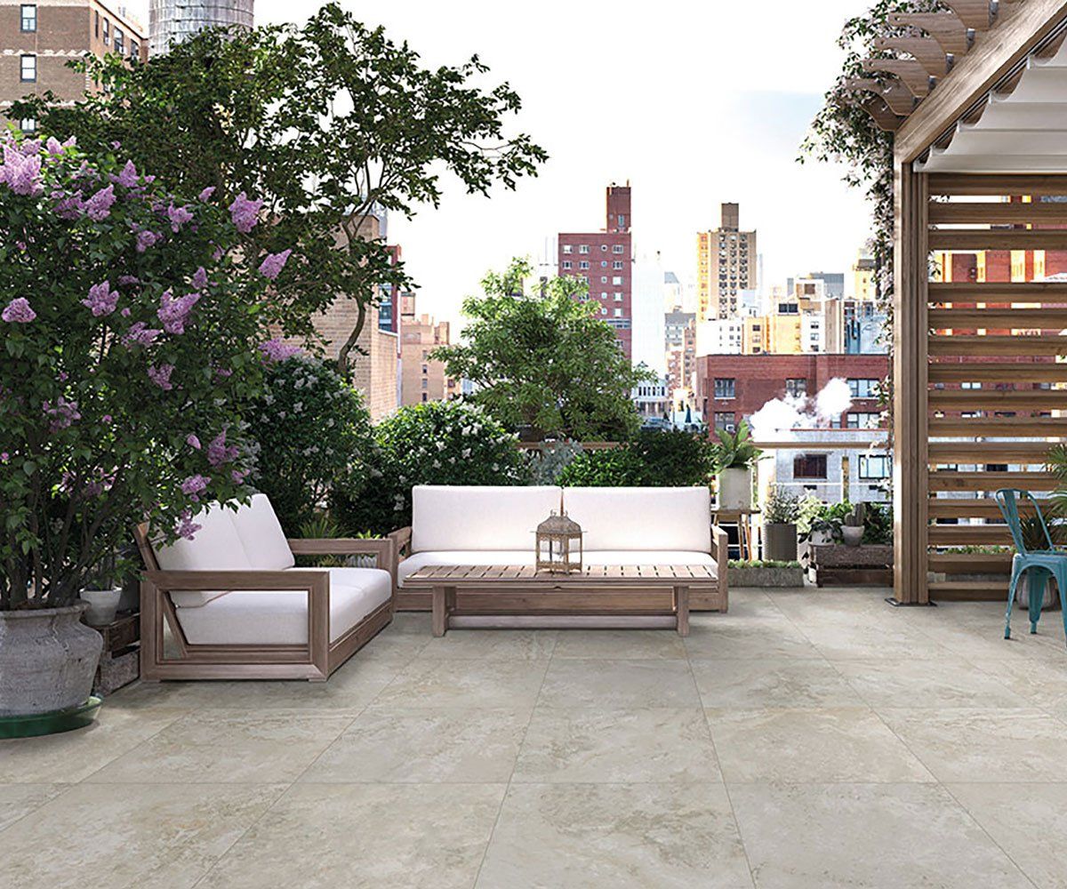 Trevi Silver outdoor porcelain tile pavers ohio