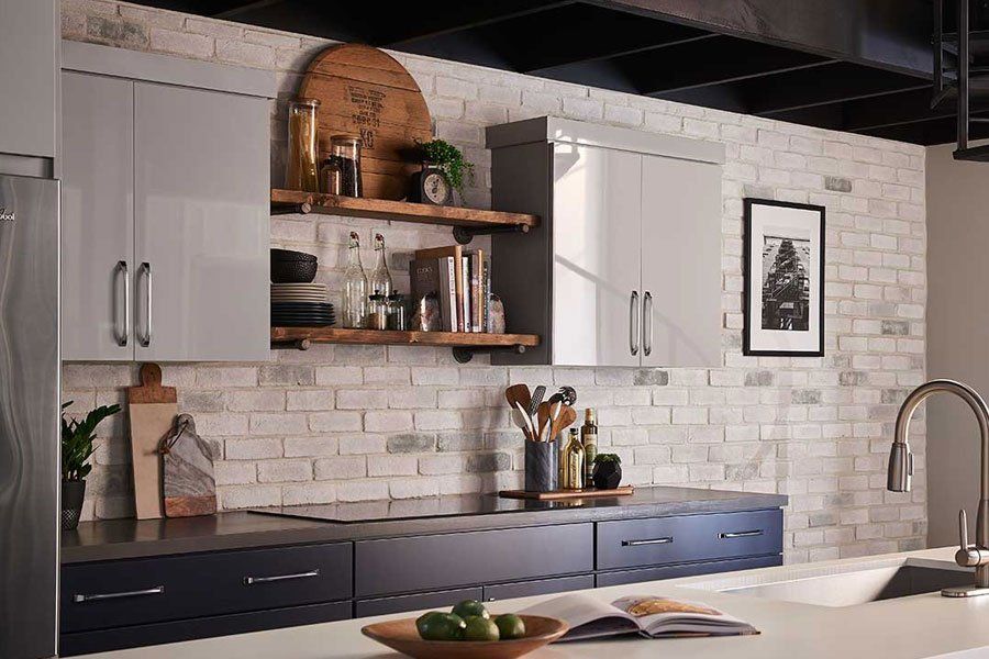 Eldorado Stone Chalkdust Thin Brick Veneer Interior Wall Kitchen Backsplash