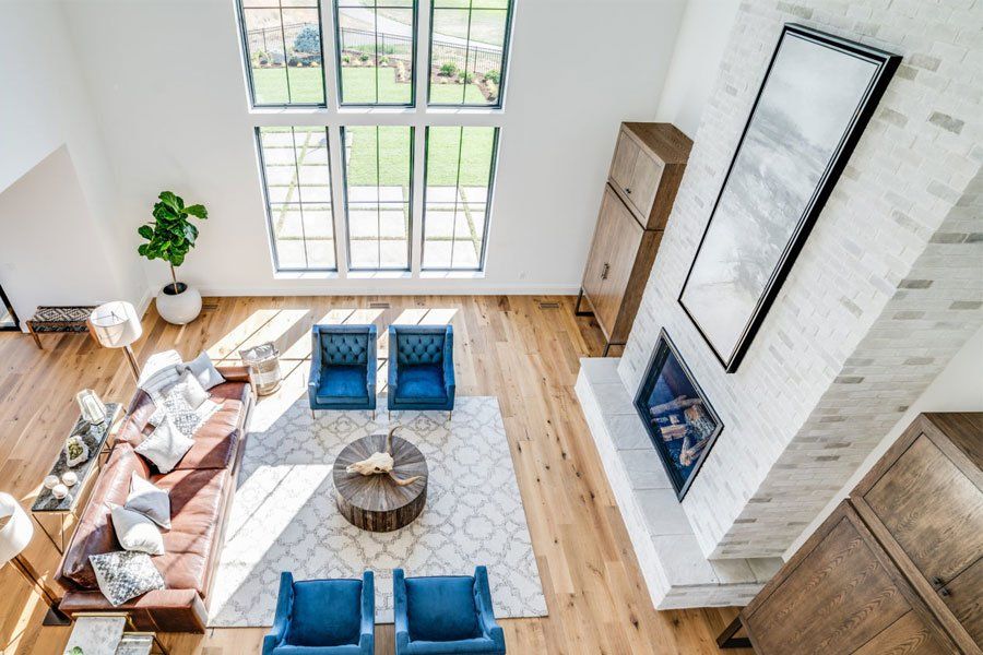 Eldorado Stone Chalkdust Thin Brick Veneer Interior Fireplace