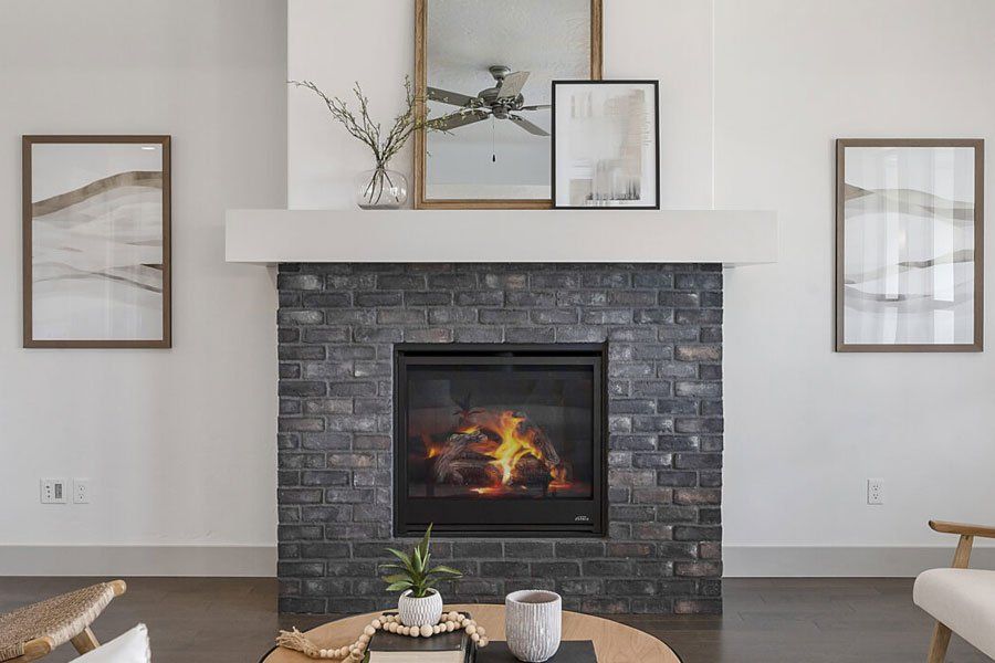 Eldorado Stone Ironside Thin Brick Veneer Interior Wall Fireplace