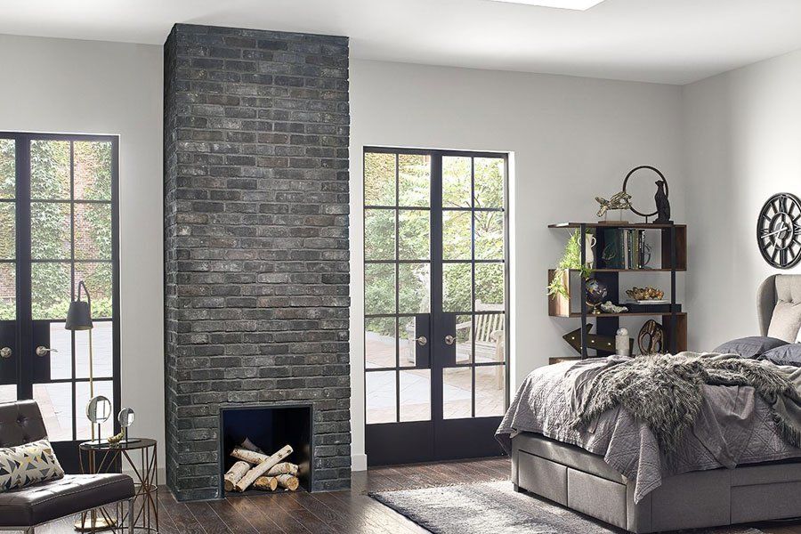 Eldorado Stone Ironside Thin Brick Veneer Interior Wall Fireplace