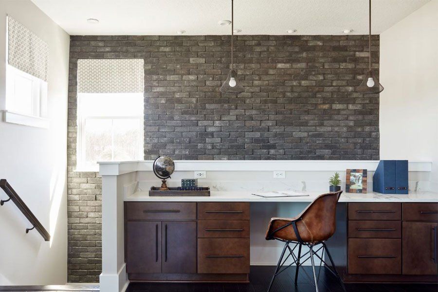 Eldorado Stone Ironside Thin Brick Veneer Interior Wall Stairs