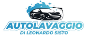 Logo for Autolavaggio di Leonardo Sisto with a black sports car and blue stars.