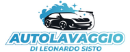 Autolavaggio di Leonardo Sisto logo with a black sports car and blue water splashes