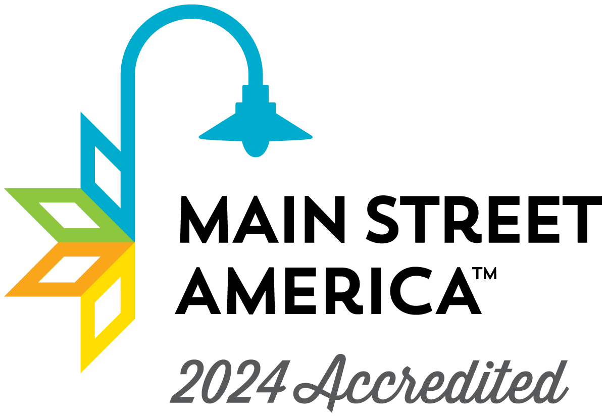 The main street america logo is 2024 accredited.