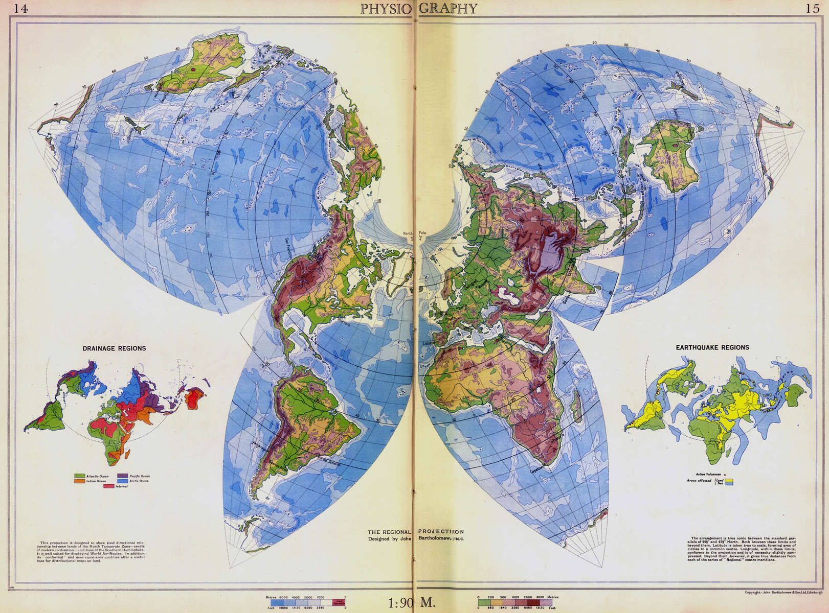 Global map shaped like a butterfly—an ideal symbol for Stauder's metamorphic art, reflecting her journeys across the earth.