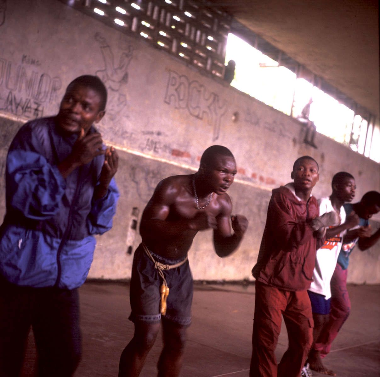 Monique Stauder photography of Congolese boxers in training in Kisangani DRCongo 2015