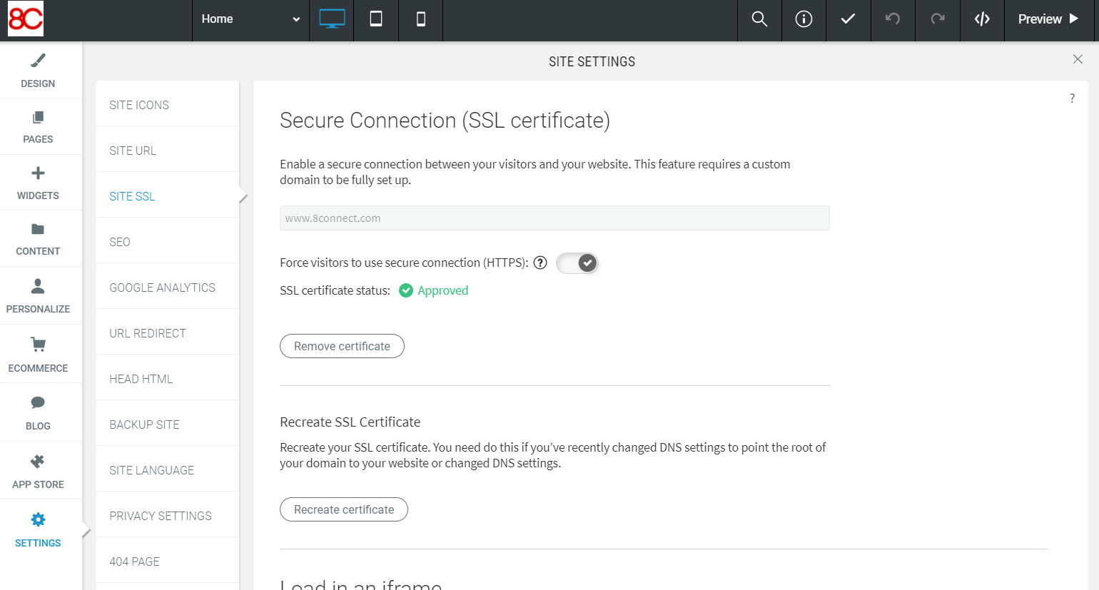 FirstSite one click SSL