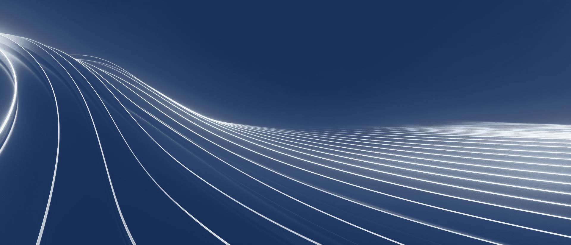 Glowing purple and pink lines curve across a dark background, creating a futuristic, digital design.