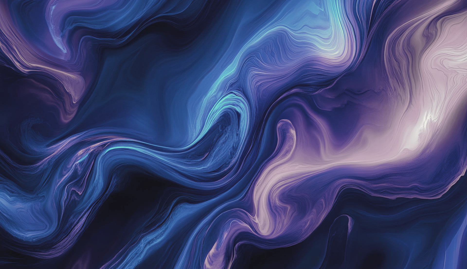 Swirling blue and purple liquid with pink highlights; a dark, abstract design.