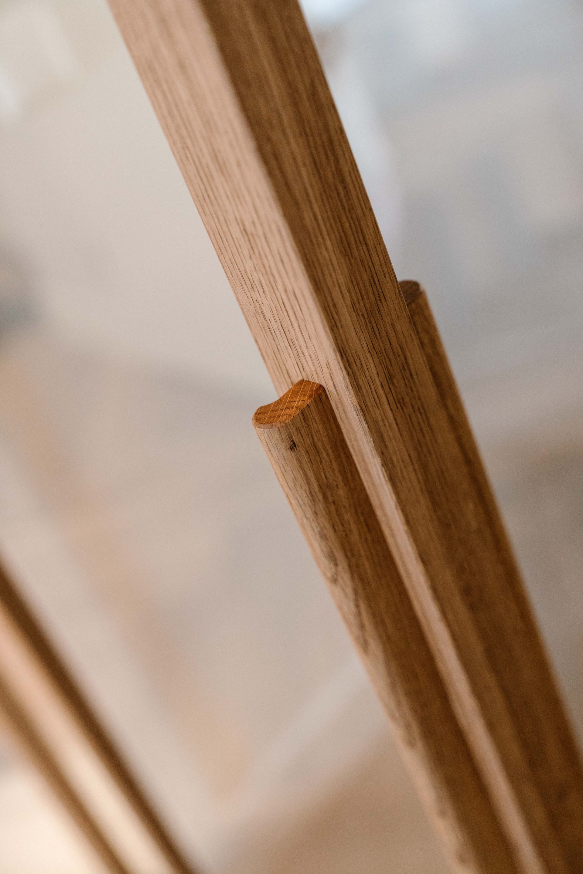 Eiken ronde greep op maat gemaakt.